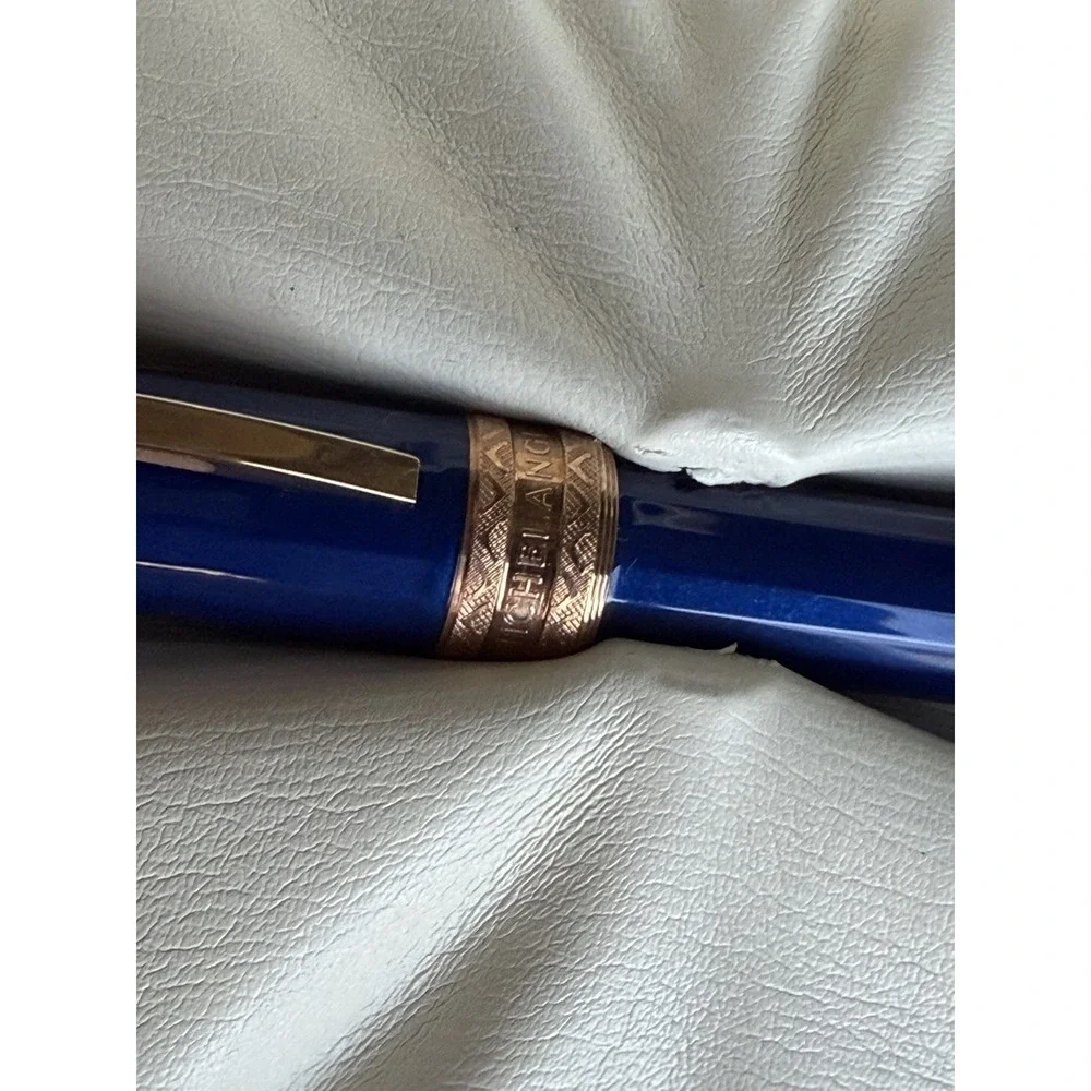 Visconti‎ Firenze Blue Fountain Pen Rose Gold Trim Medium Nib w/ Box & Ink